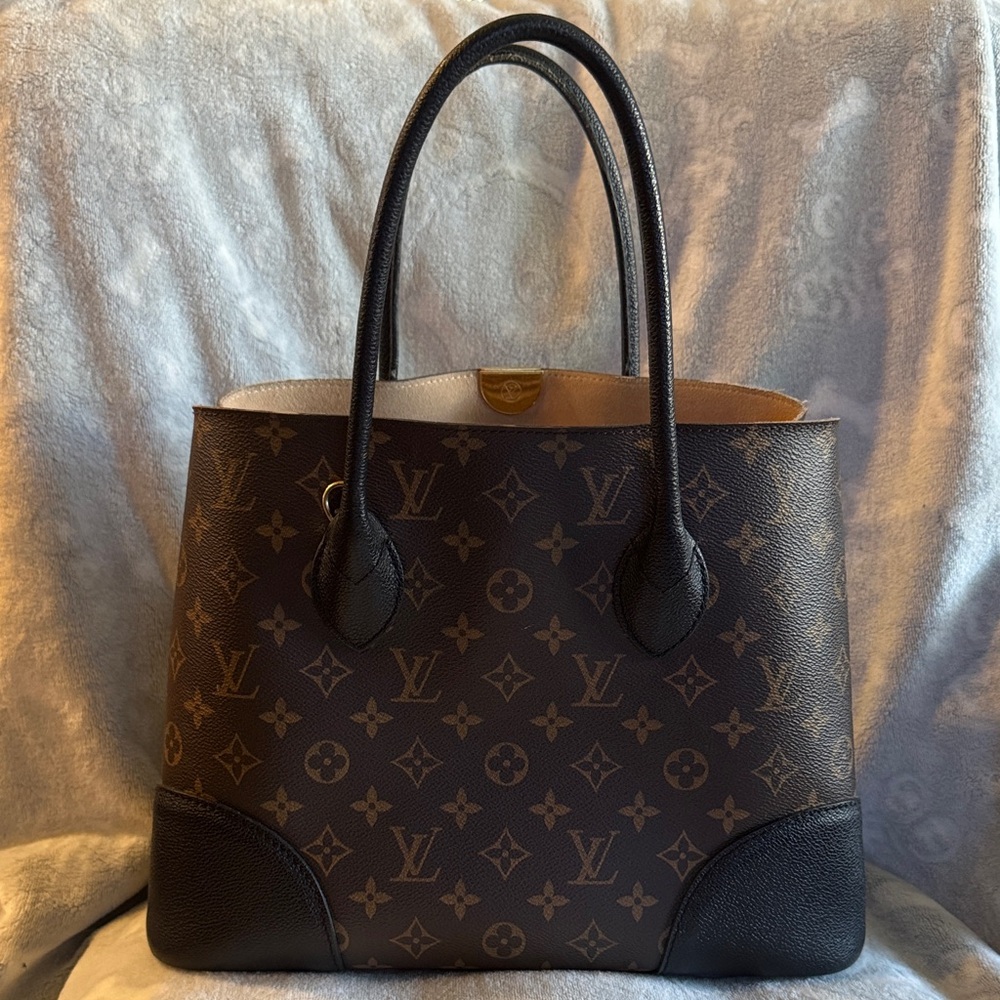 Louis Vuitton Black and Brown Monogram Tote